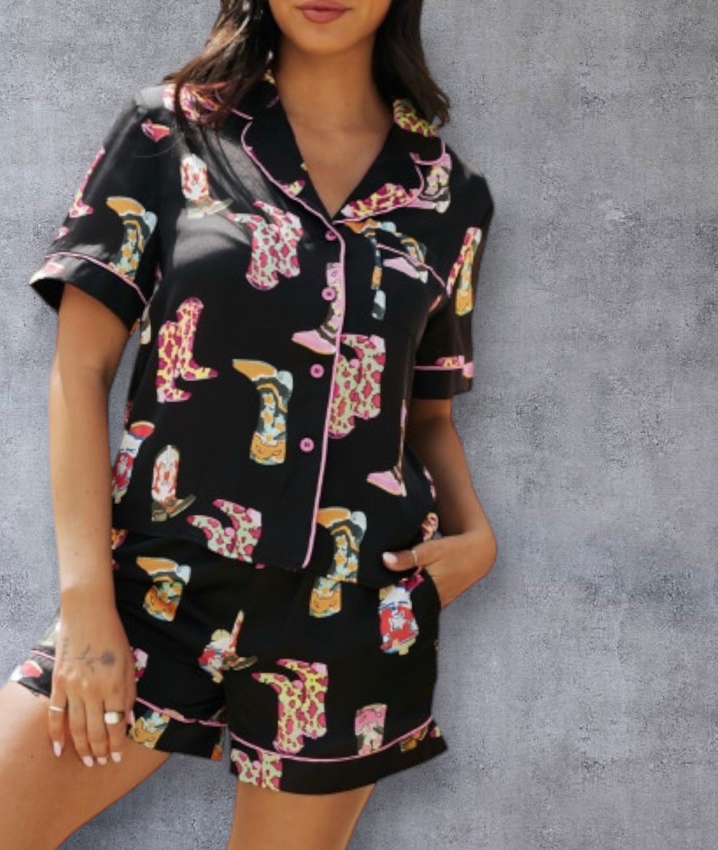 Cowgirl Boots Pajamas Set