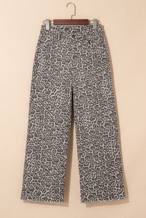 Leopard Fringe Jeans