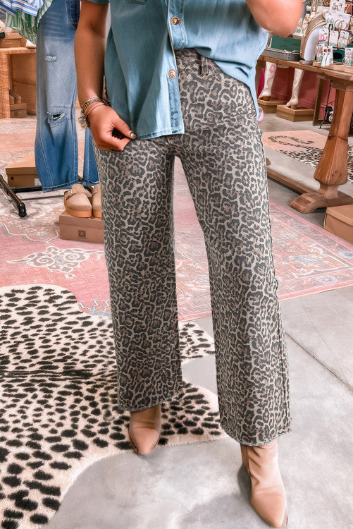 Leopard Fringe Jeans