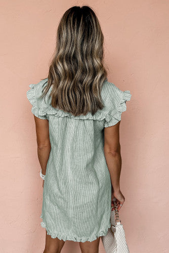 Striped Beauty Ruffle Dress