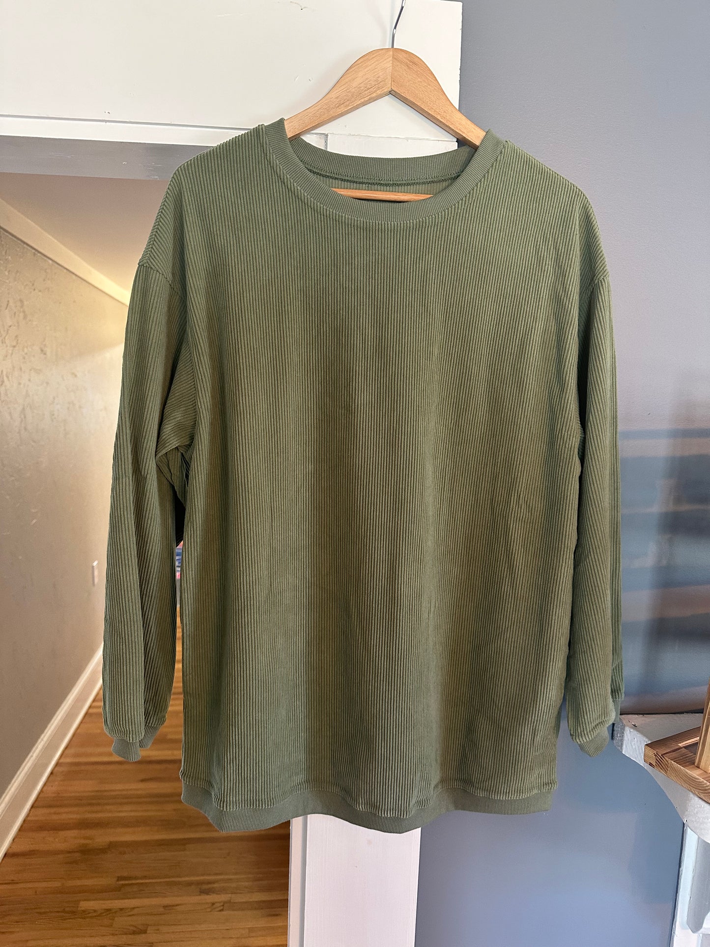 Ribbed Mist Green Pullover