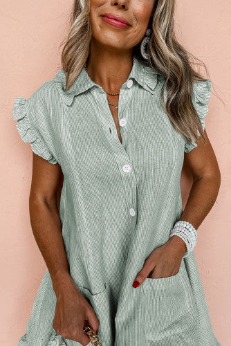 Striped Beauty Ruffle Dress