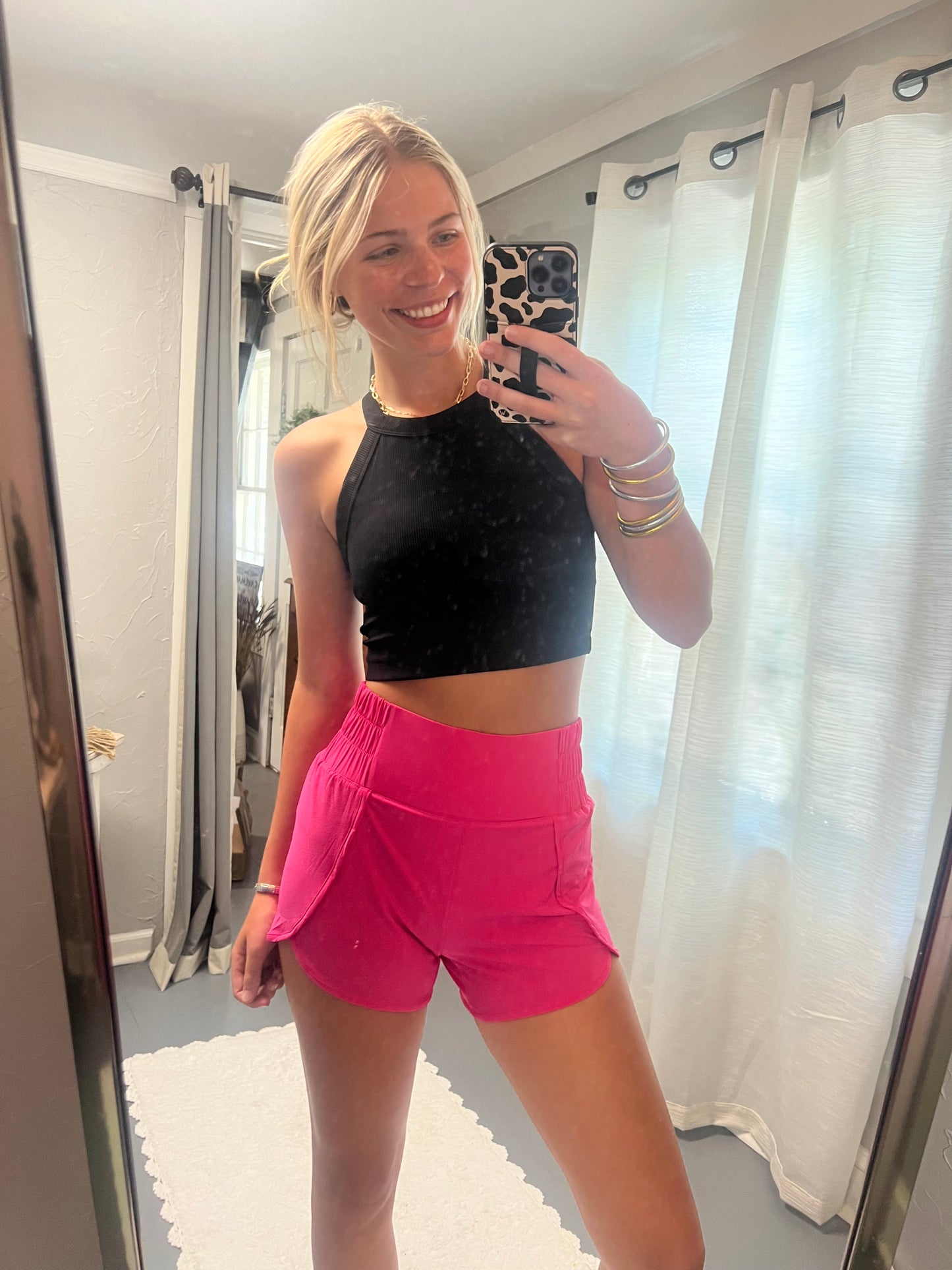 Ribbed Halter Cropped Tank