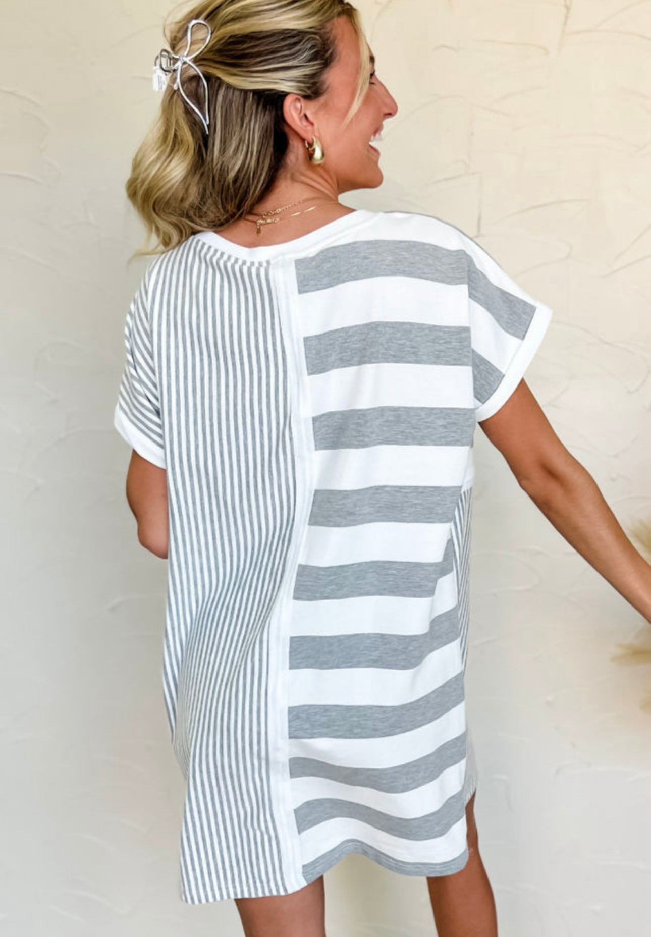 Gray Stripe Tennis Dress