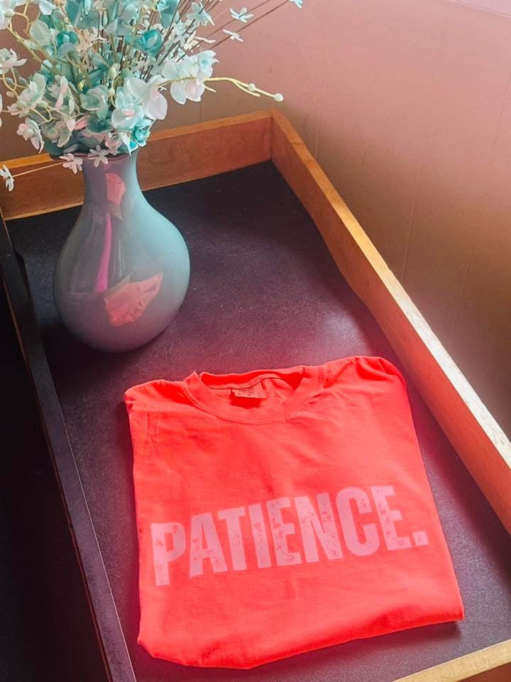 The Word Neon Red/Orange - Patience
