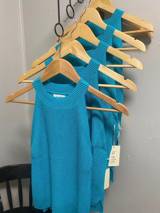 Sweater Tank- Turquoise